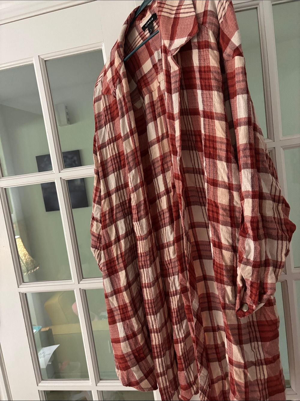 torrid Rust and Cream Plaid Button-Up Shirt